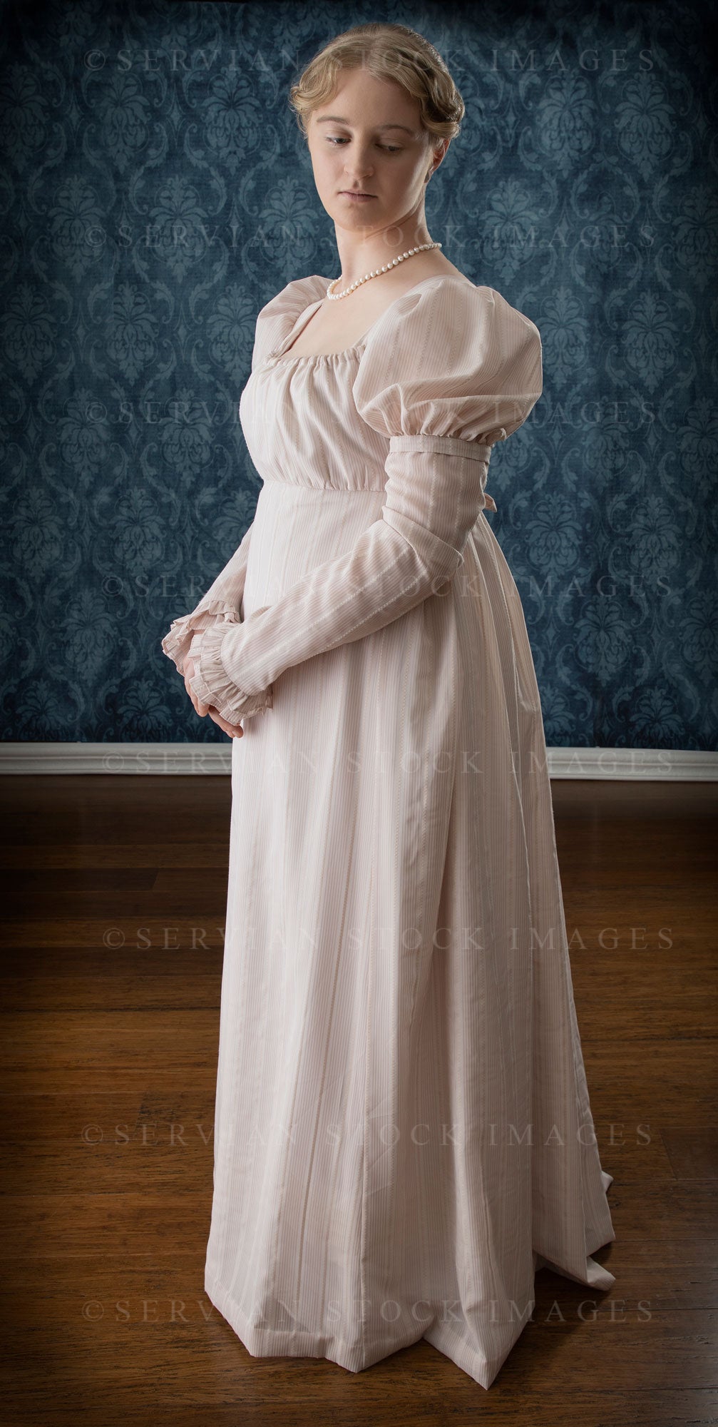 Regency woman in a pink long-sleeved dress (Bianca 1314) Servian Stock Images Regency woman in a pink long-sleeved dress (Bianca 1314) Servian Stock Images