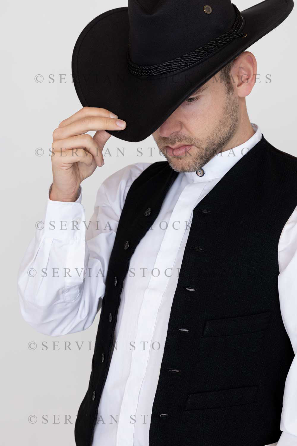 Historical Cowboy against a white backdrop (Andrew 2443)