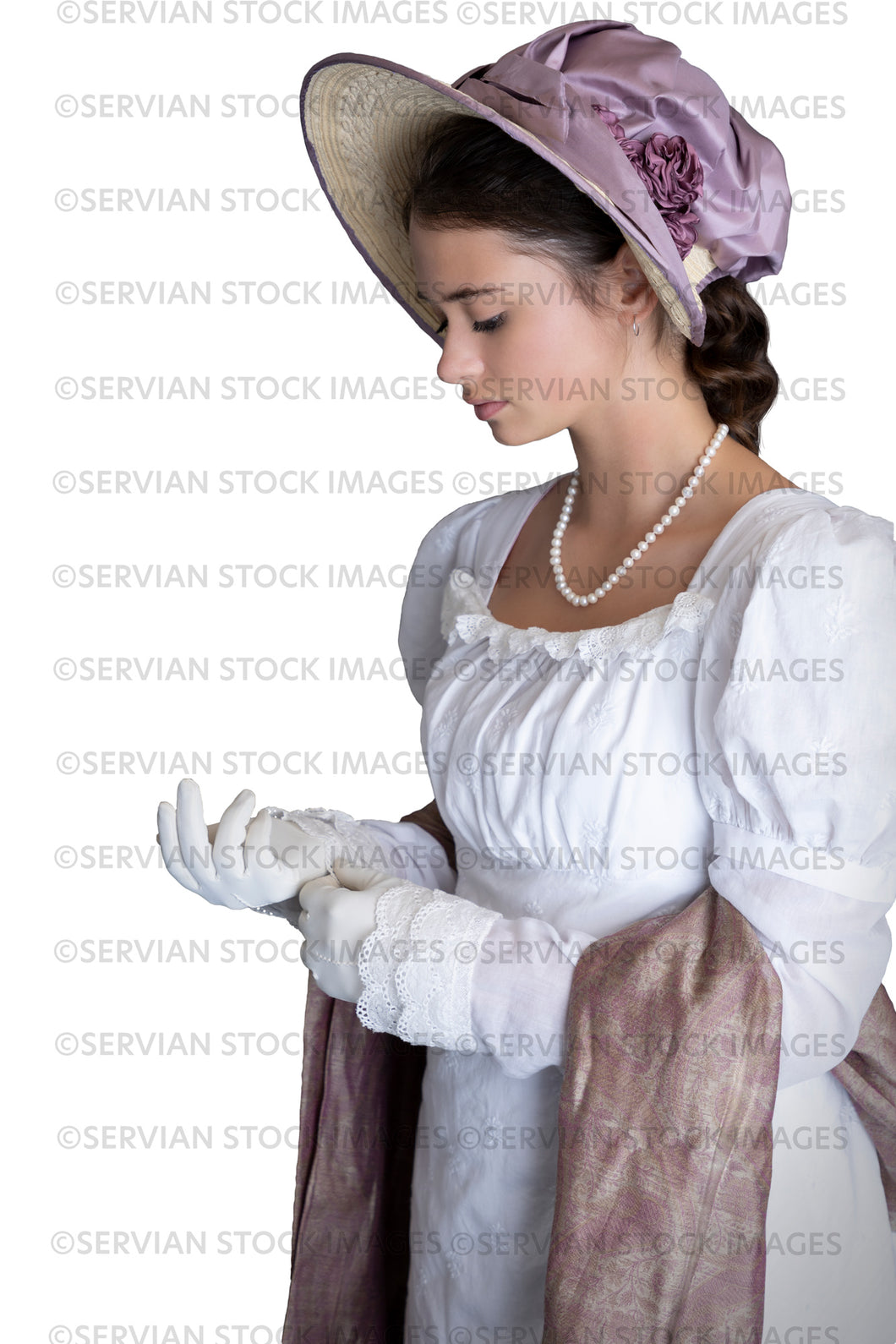 PNG - Regency woman in white muslin dress (Daisy 2721PNG)