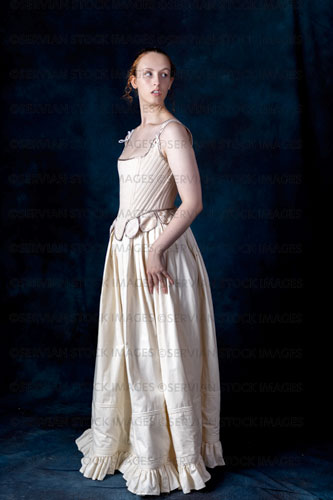 Renaissance/Georgian/Medieval woman wearing stays and a corded petticoat (Liv 8060)