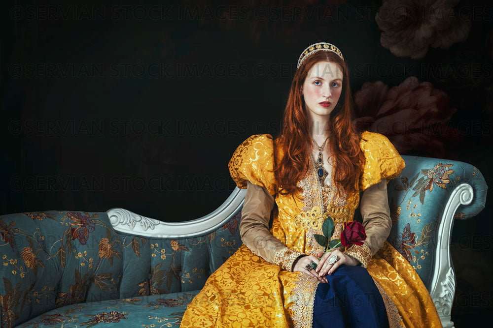 Renaissance / Fantasy woman wearing a gold dress (Liv823)