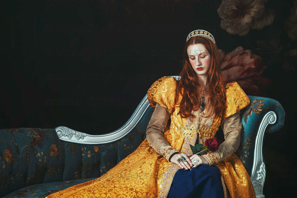 Renaissance / Fantasy woman wearing a gold dress (Liv827)