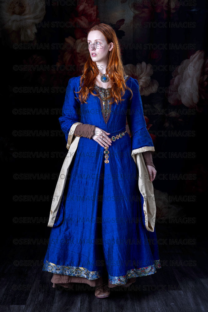 Medieval / Fantasy woman wearing a blue dress (Liv856)