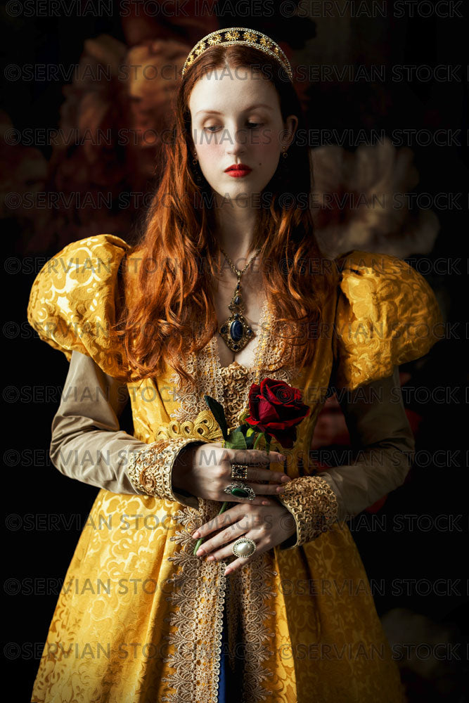 Renaissance / Fantasy woman wearing a gold dress (Liv514)