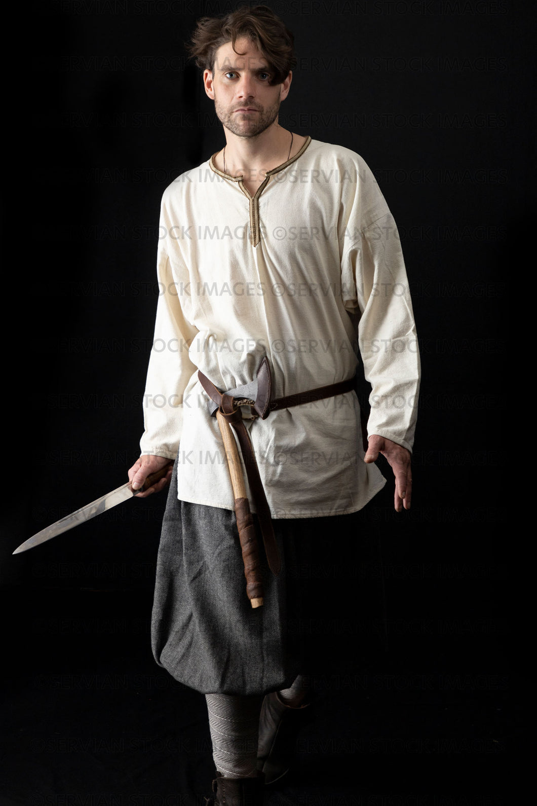 Viking or high fantasy man against a black backdrop (James 1001)