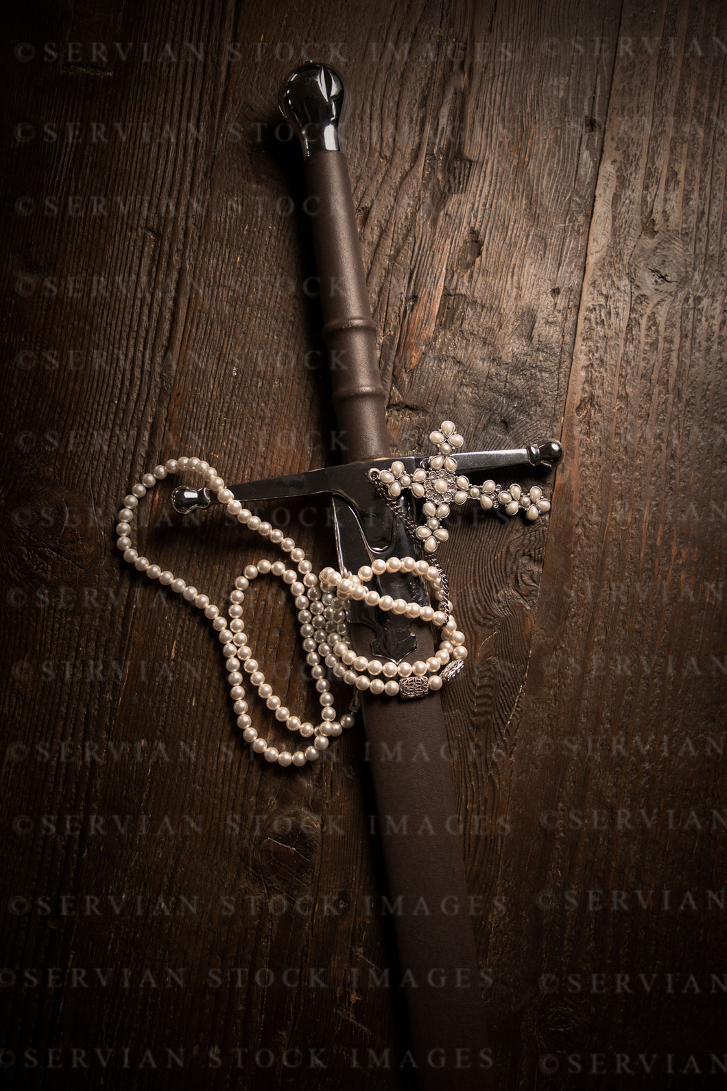 Still life - Sword and pearl crucifix (KS1032)