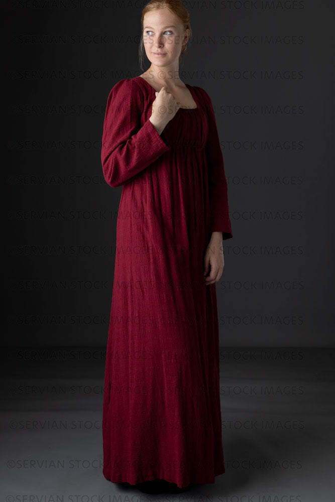 Regency woman wearing a red dress  (Lauren 0706)