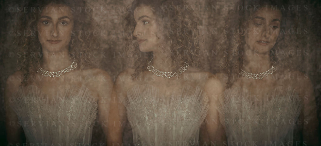 Contemporary (or 1950s) woman in a vintage wedding dress - multiple exposure (Sav 0621)
