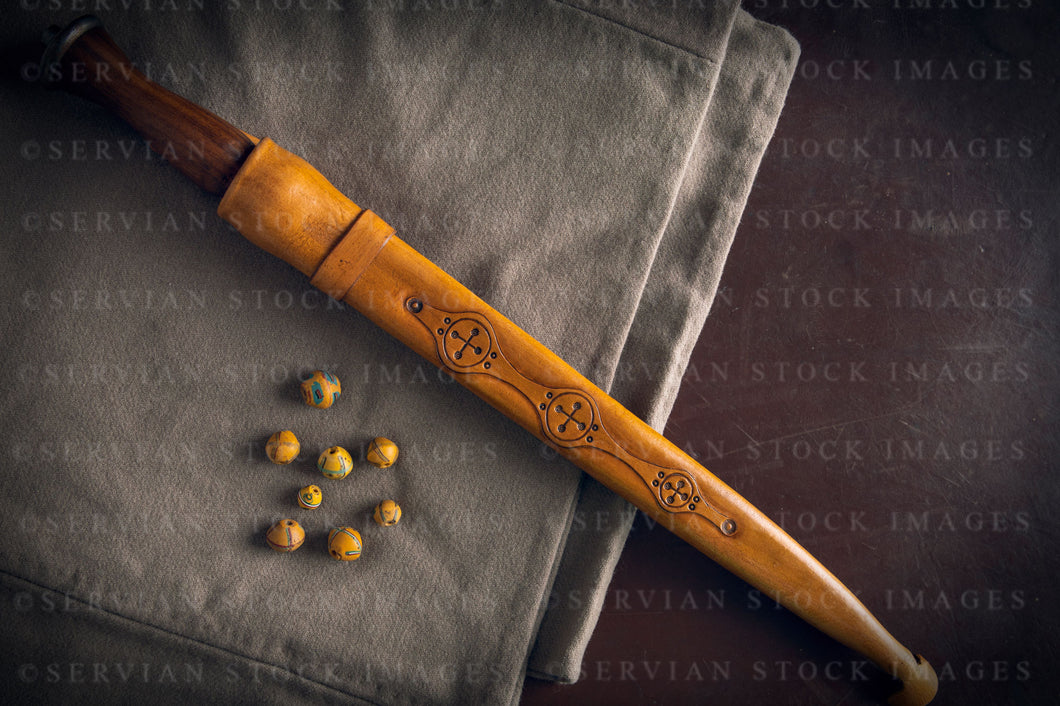 Still life -  Viking dagger and beads (KS0778)