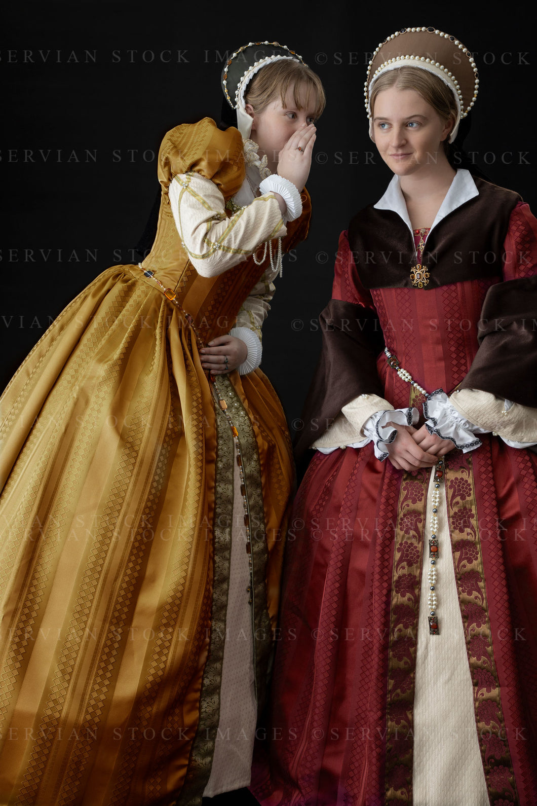Tudor women whispering together (Bianca 1159)