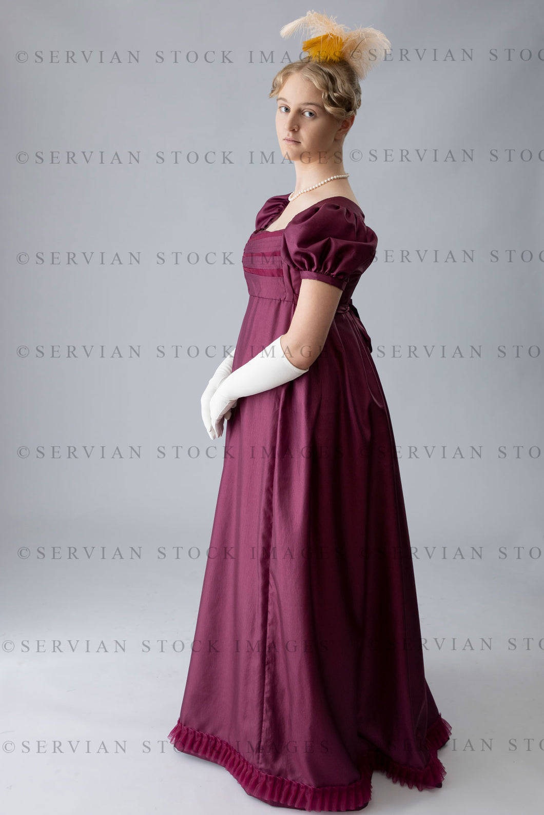 Regency woman in a red evening dress (Bianca 1534)
