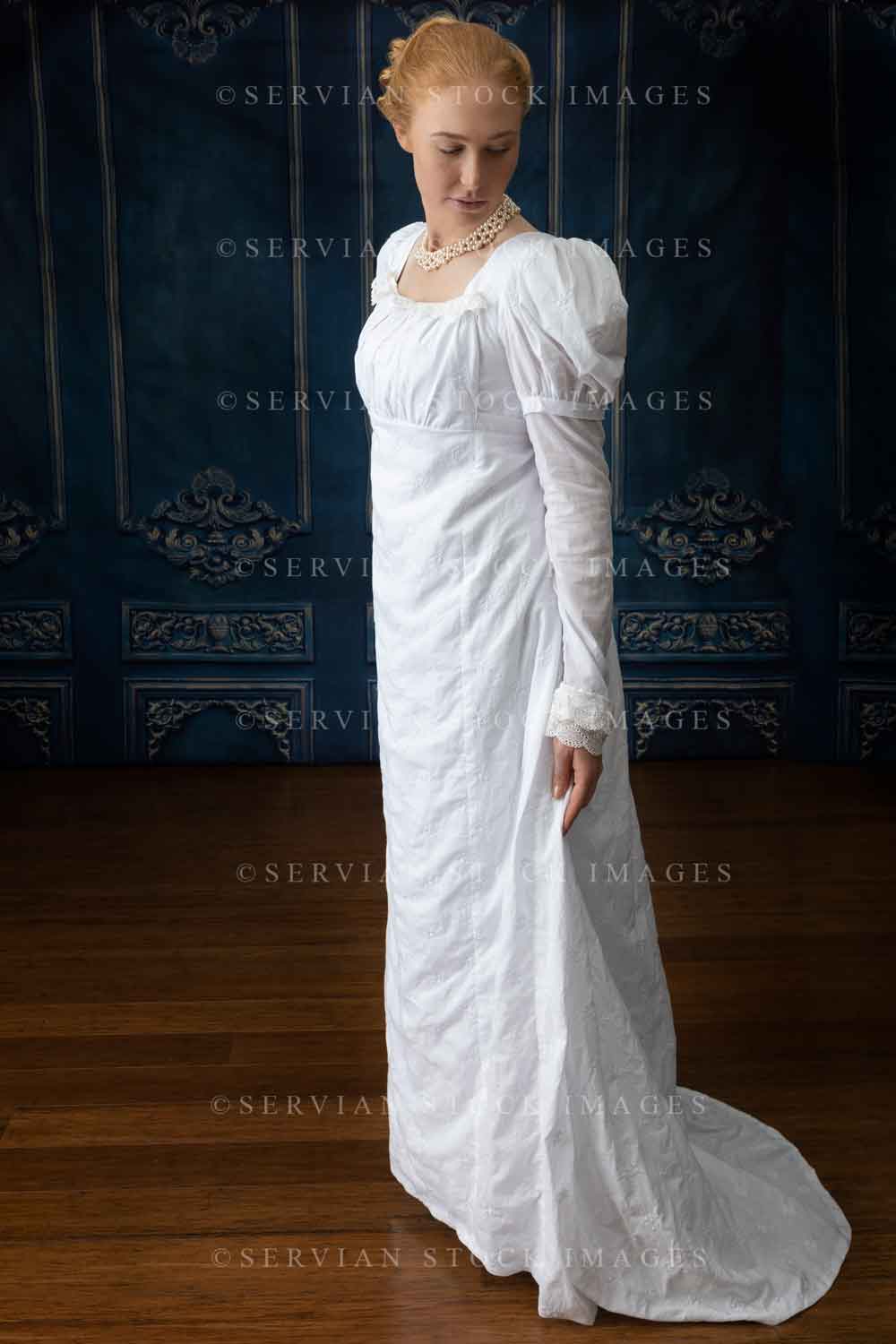Regency woman in white muslin dress (Lauren 4420 )