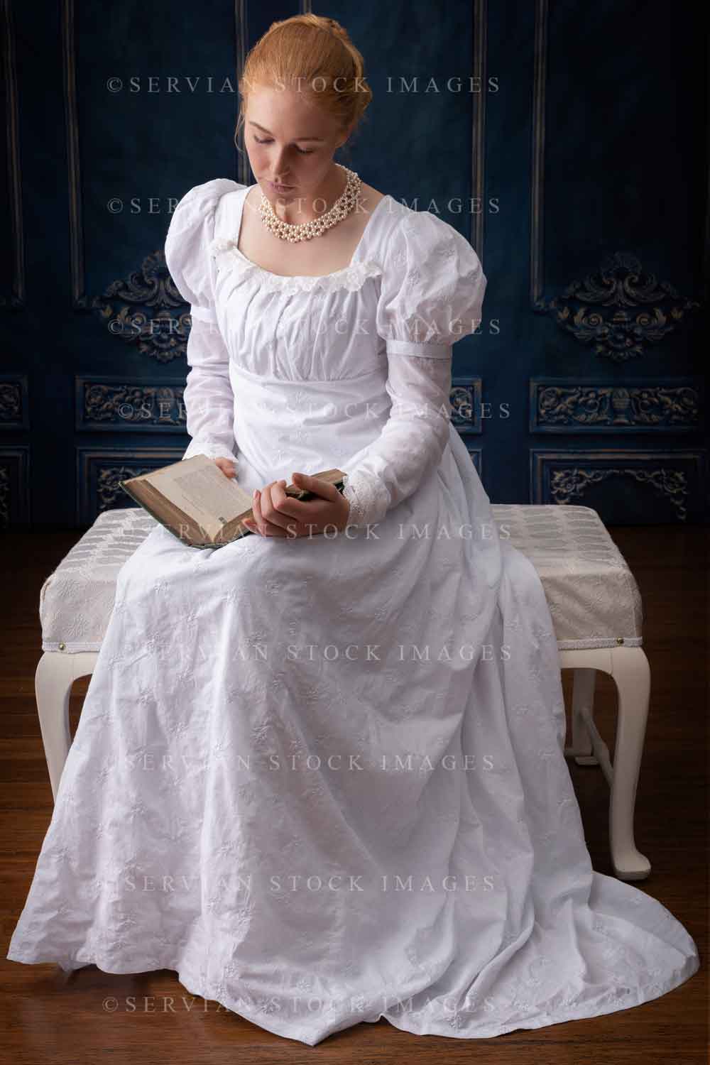 Regency woman in white muslin dress (Lauren 4466 )