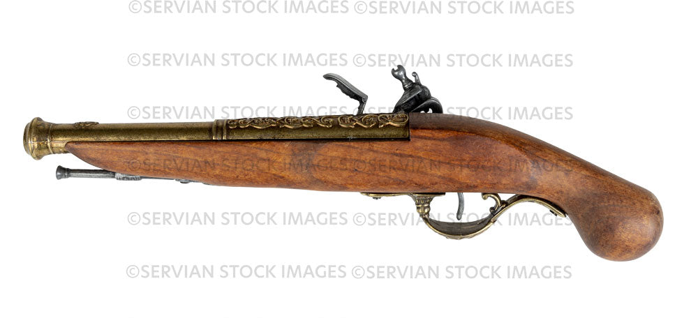 PNG - 18th century flintlock pistol - 2 images (KATHY5383/86)