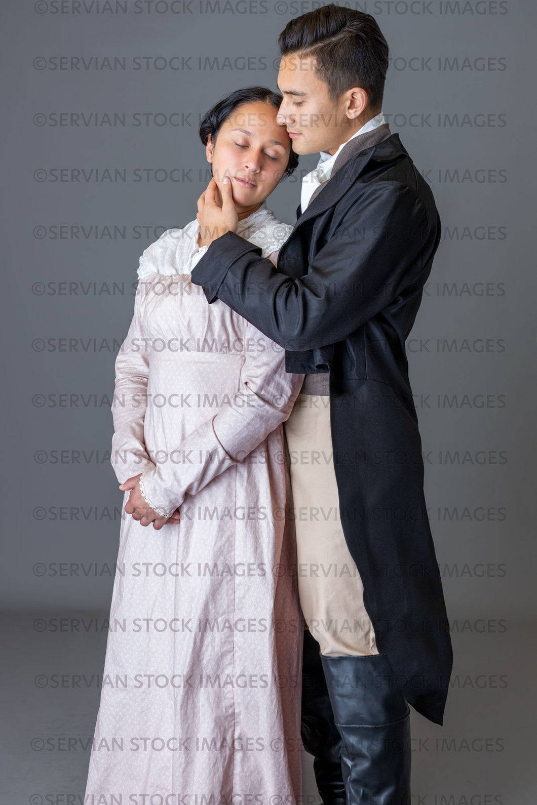 Regency couple against a grey backdrop (Sylvia and Lukas 5769 )