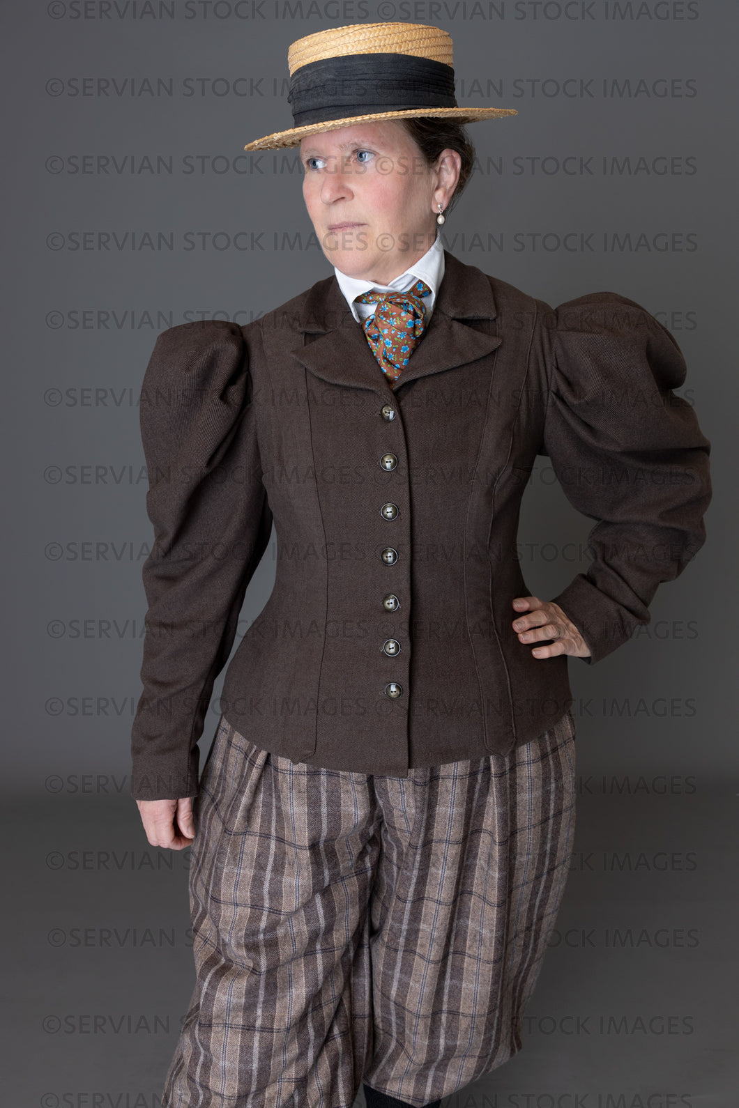 Victorian woman wearing a cycling ensemble (Tracey 6282)