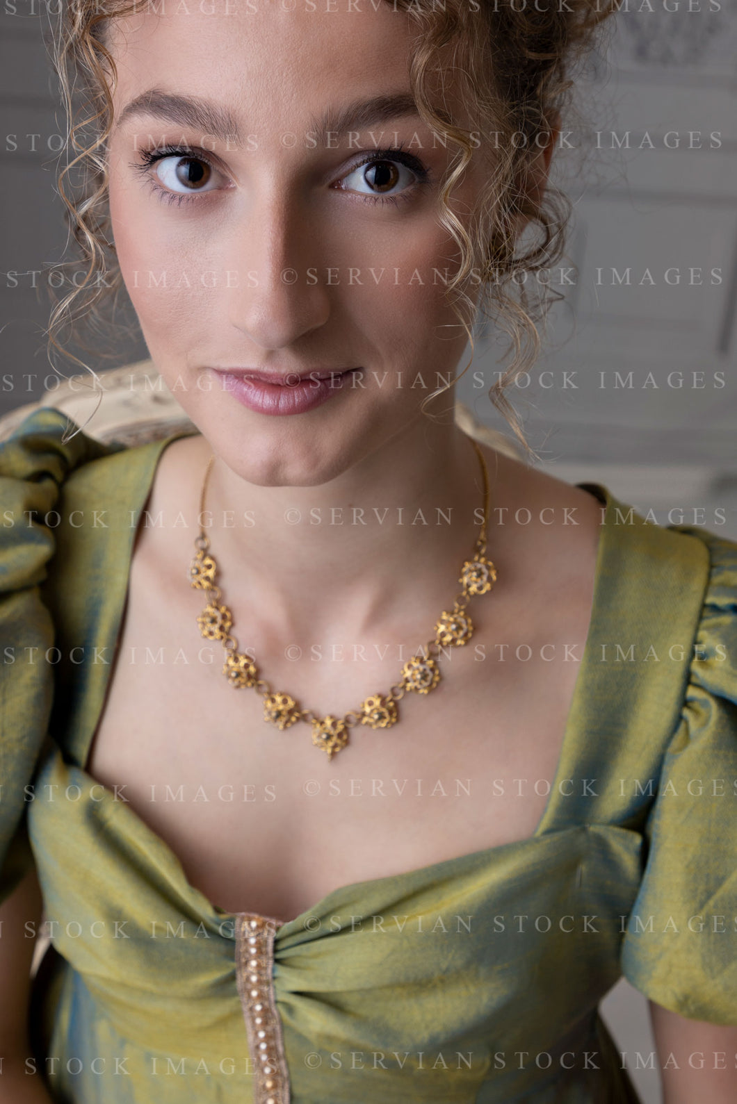 Regency woman in a shot silk gown (Sav 8506)