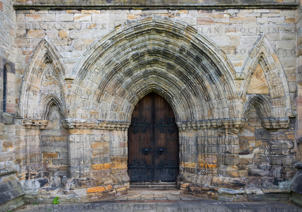 Historical building - Cathedral doorway, Scotland   (Nick 0641)