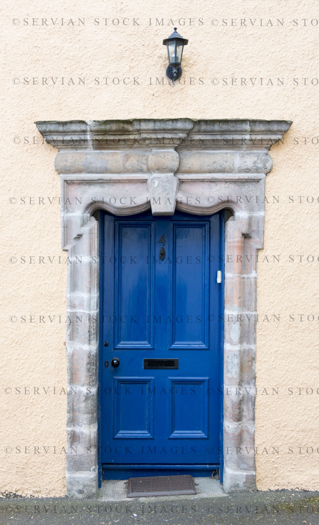 Historical building with a blue door, Scotland (Nick 0833)