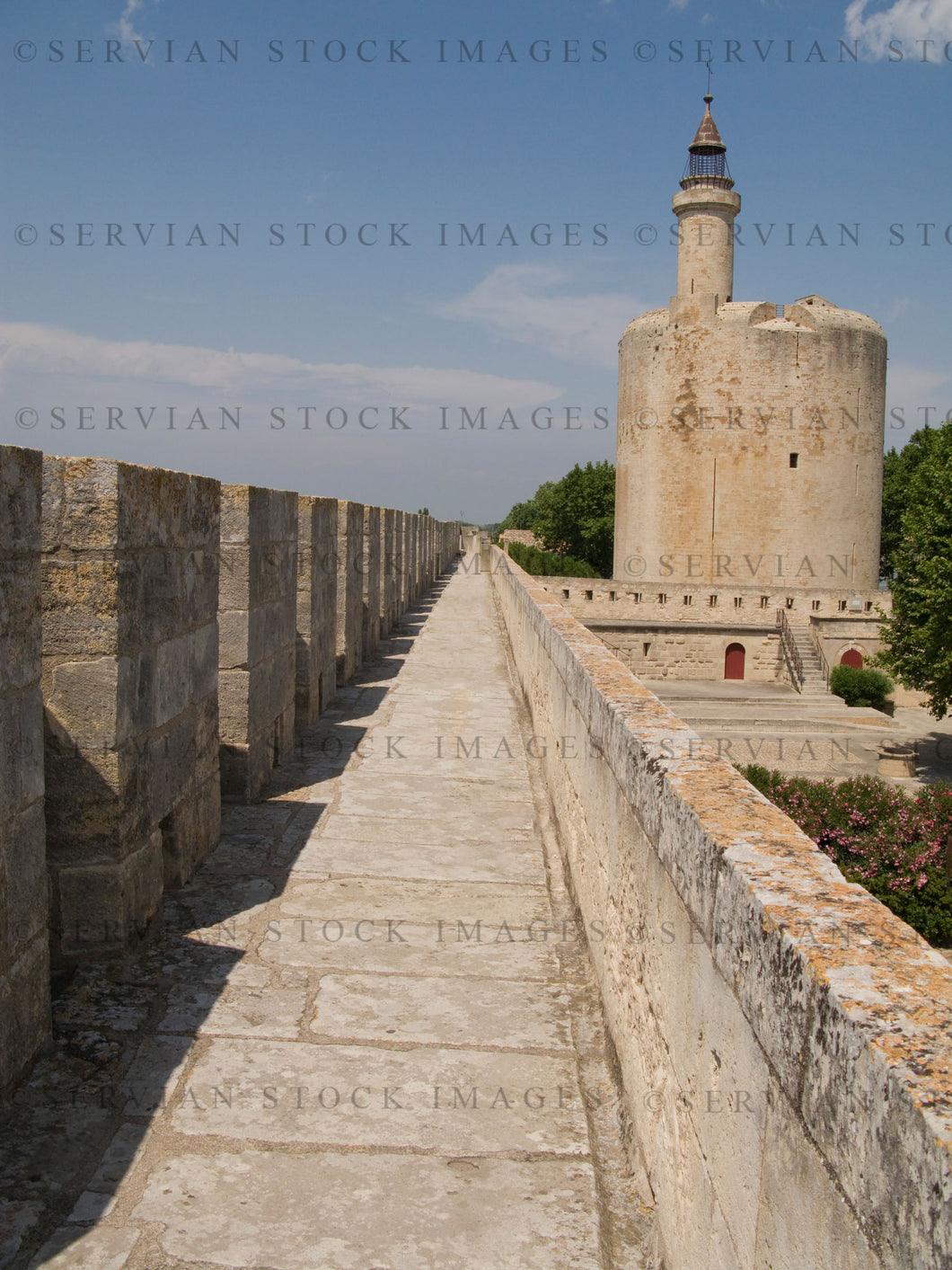 Historical building - walkway along the top of castle battlements, France (Nick 1341)