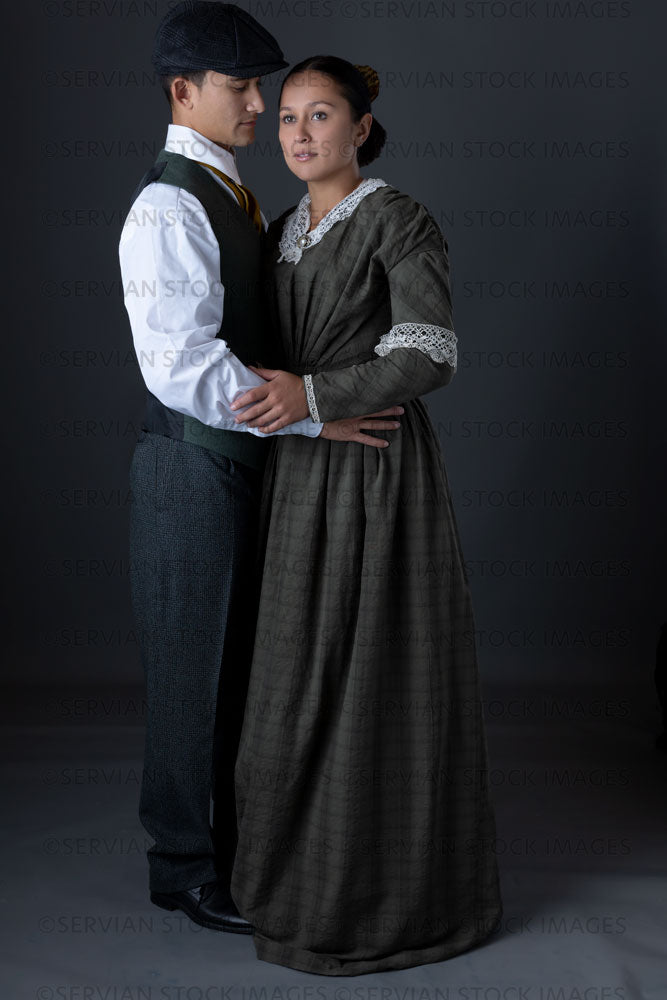 Working class Victorian couple against a grey backdrop (Sylvia and Lukas 1437 )